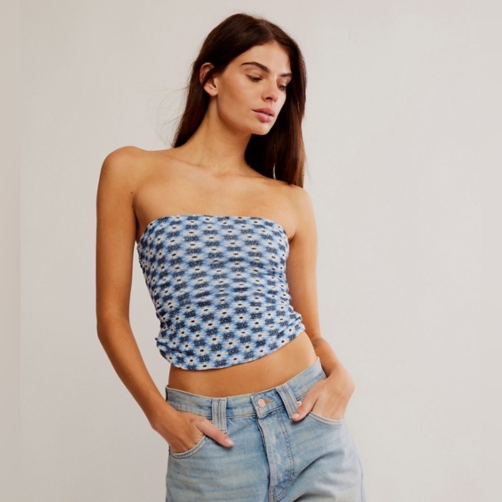 Free People Boulevard Printed Tube Top
